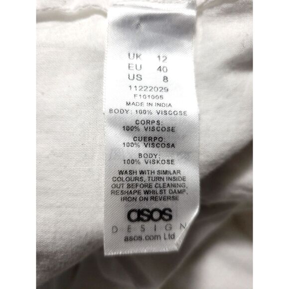 ASOS Designs White Spaghetti Strap Pockets Lined Jumpsuit Size 8 - Picture 4 of 8